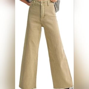 Women's Tan Wide-Leg Jeans